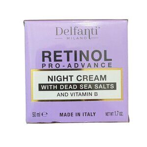 Delfanti Milano Retinol Pro-Advance Night Cream 1.7 Oz Dead Sea Salts & VitaminB